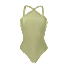 Laden Sie das Bild in den Galerie-Viewer, Product Front: Rio De Sol Badeanzug Oliva High-Neck