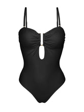 Laden Sie das Bild in den Galerie-Viewer, Product Front: Rio De Sol Badeanzug Malibu-Black Sara-Op