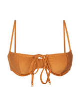 Laden Sie das Bild in den Galerie-Viewer, Product Front: Rio De Sol Oberteil Top Shimmer-Nocciola Balconet-Tie