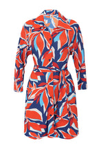 Laden Sie das Bild in den Galerie-Viewer, Product Front: Rio De Sol Hemdblusenkleid Leaves Chemise