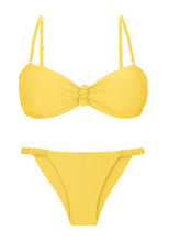 Laden Sie das Bild in den Galerie-Viewer, Product Front: Rio De Sol Set Set Amarelo Bandeau-Crispy Cheeky-Crispy