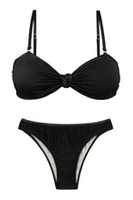 Laden Sie das Bild in den Galerie-Viewer, Product Front: Rio De Sol Set Set Shimmer-Black Bandeau-Joy Essential