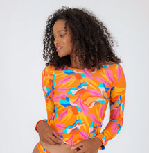 Laden Sie das Bild in den Galerie-Viewer, Gallery: Rio De Sol Oberteil Top Orange-Bloom Rash-Guard