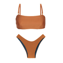 Laden Sie das Bild in den Galerie-Viewer, Product Front: Rio De Sol Set Set Nocciola Bandeau-Reto High-Leg
