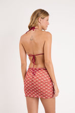 Laden Sie das Bild in den Galerie-Viewer, Model Back: Rio De Sol Strandrock Floral-Scales Mini Skirt Ruched

