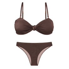 Laden Sie das Bild in den Galerie-Viewer, Product Front: Rio De Sol Set Set Shimmer-Coffee Bandeau-Joy Essential
