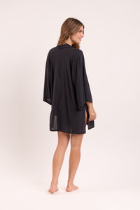 Model Back: Rio De Sol Strandkleid Black Kimono