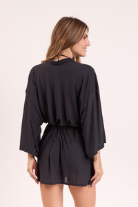 Image 08: Rio De Sol Strandkleid Black Kimono