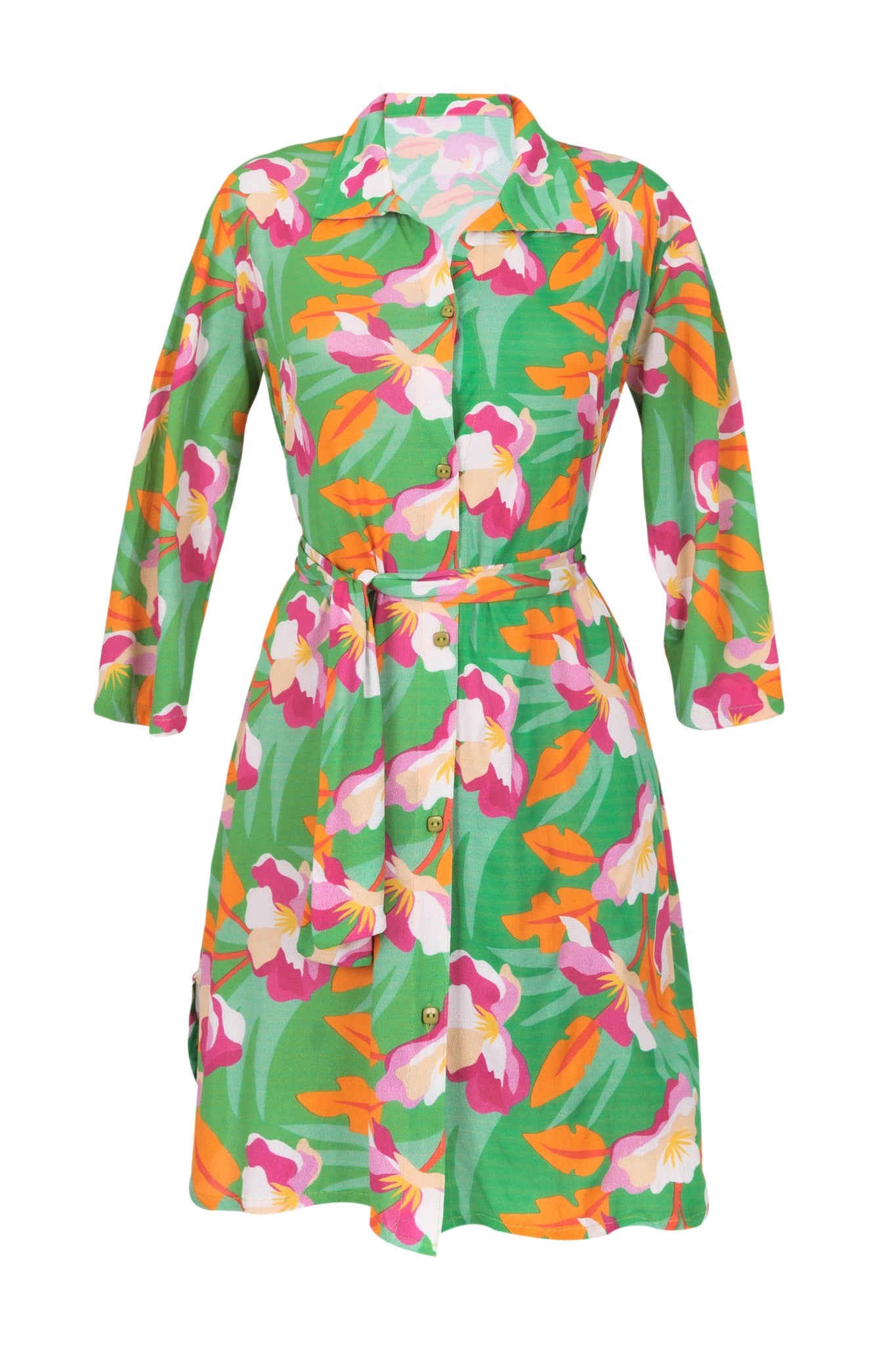 Product Front: Rio De Sol Strandkleid Green Bloom Chemise