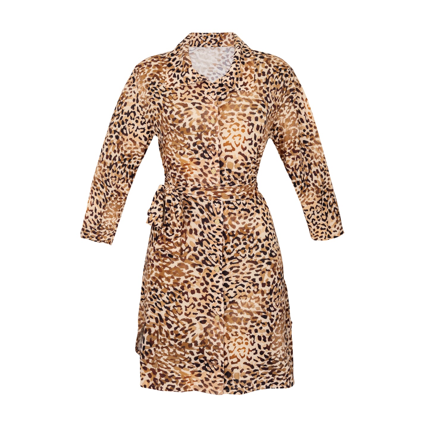 Product Front: Rio De Sol Hemdblusenkleid Leopard Chemise