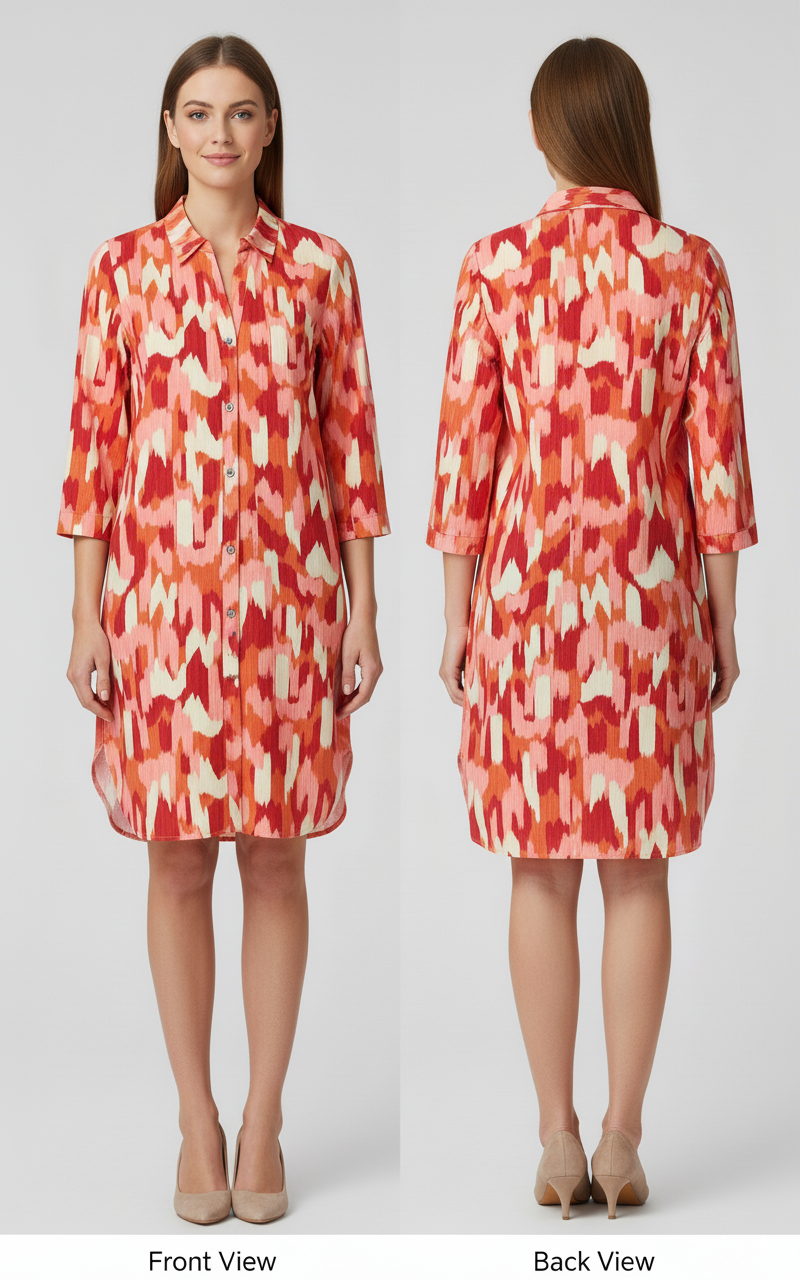 Model Front: Rio De Sol Hemdblusenkleid Mirage Chemise Gabriele