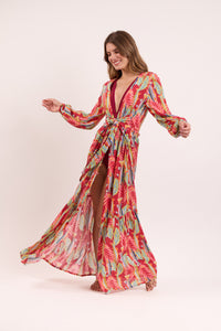 Image 05: Rio De Sol Strandkleid Sea-Bloom Long Dress Verona
