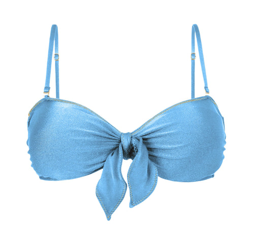 Product Front: Rio De Sol Oberteil Top Shimmer-Baltic-Sea Bandeau-Knot