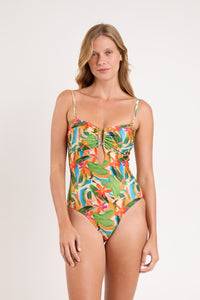 Model Front: Rio De Sol Badeanzug Tropical Sara-Op